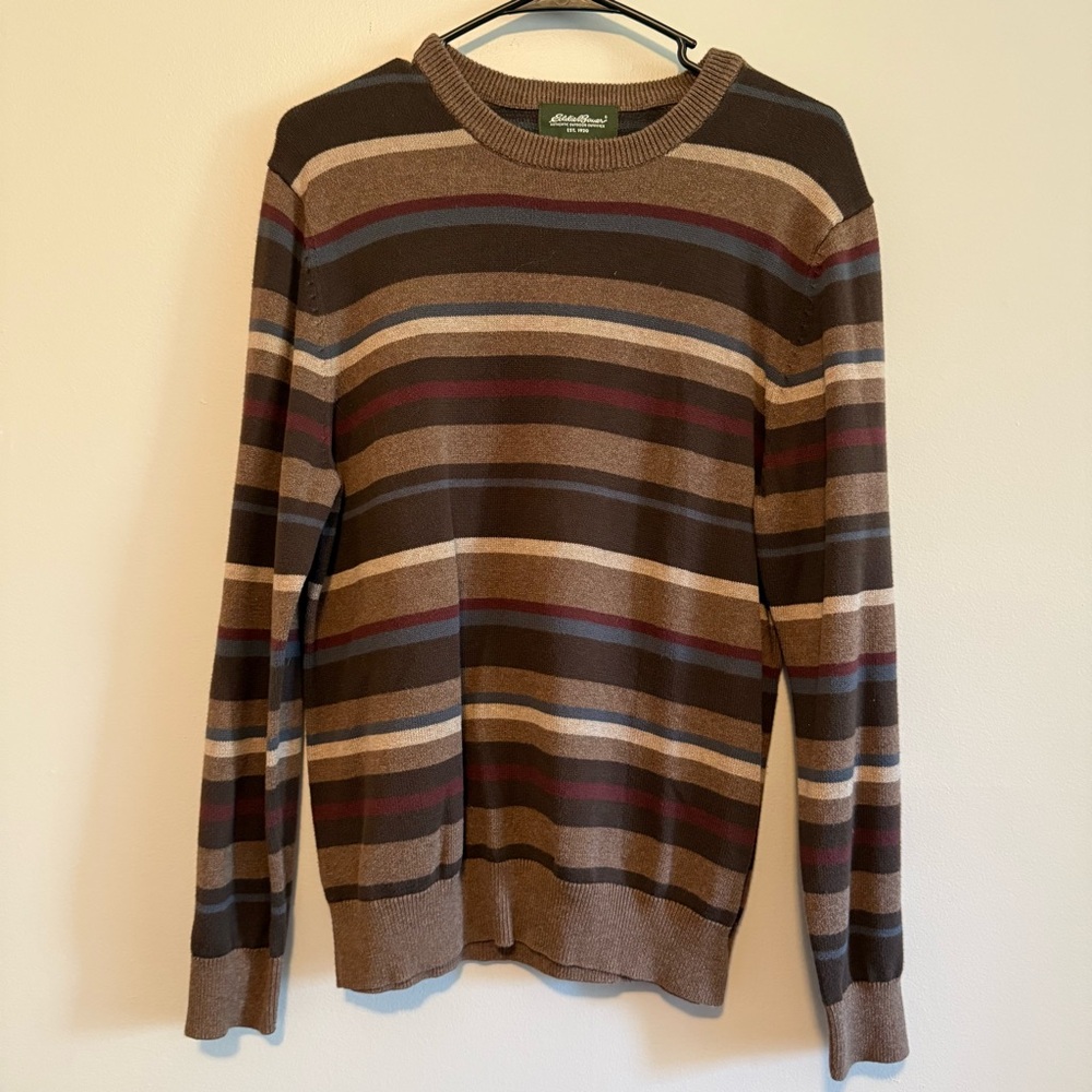 Men's Striped Sweater - Brown, Tan, Maroon